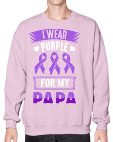 i wear purple for papa 174# - alzheimers- Sweatshirt - Crew