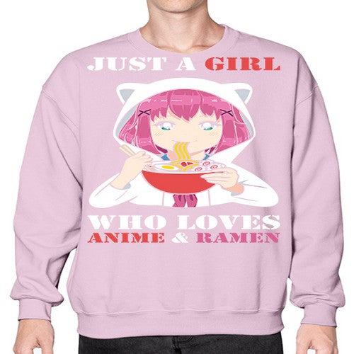 just a girl who loves anime and ramen258# - anime- Sweatshirt - Crew