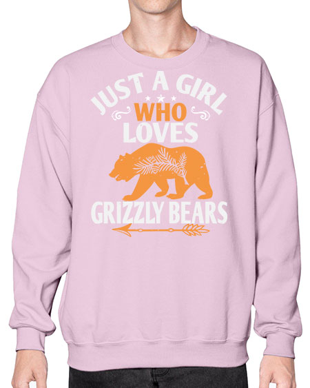 just a girl who loves grizzly bears 159# - bears - animals- Sweatshirt - Crew