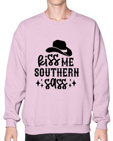 kiss me southern sass 711# - western- Sweatshirt - Crew