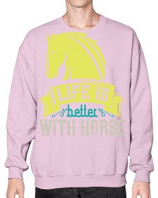 life is better with horse Style 29# - horse- Sweatshirt - Crew