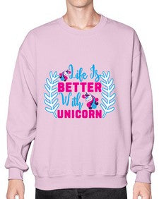 life is better with unicorn 252# - unicorn- Sweatshirt - Crew