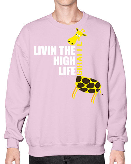 living the high life giraffe - giraffee- Sweatshirt - Crew