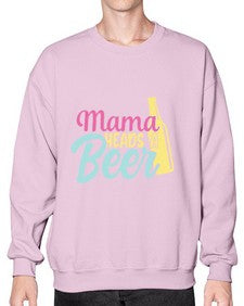 mama heads a beer 324# - beer- Sweatshirt - Crew