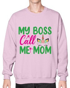 my boss call me mom 311# - unicorn- Sweatshirt - Crew