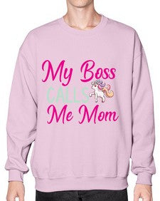 my boss calls me mom 313# - unicorn- Sweatshirt - Crew