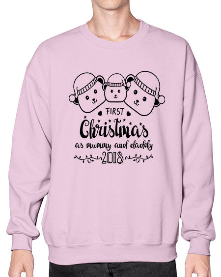 my first christmas bear family black 193# - bears - animals- Sweatshirt - Crew