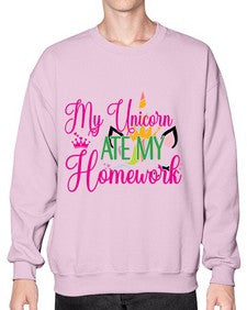 my unicorn ate my homework 319# - unicorn- Sweatshirt - Crew