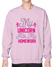 my unicorn ate my homework 324# - unicorn- Sweatshirt - Crew