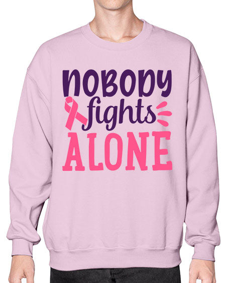 nobody fights alone Style 6# - breast cancer- Sweatshirt - Crew