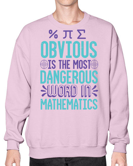 obvious is the most dangergou word in math 37# - pi- Sweatshirt - Crew
