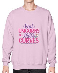 real unicorns have curves 372# - unicorn- Sweatshirt - Crew