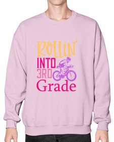 rollin into third grade 782# - third grade- Sweatshirt - Crew