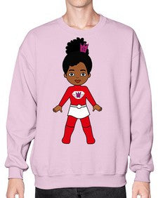 super kids girl 5# - black girls or women- Sweatshirt - Crew