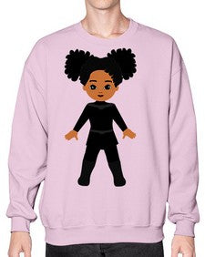 super kids girl 8# - black girls or women- Sweatshirt - Crew