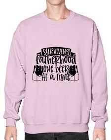 surviving fatherhood one beer at a time 1594# - beer- Sweatshirt - Crew