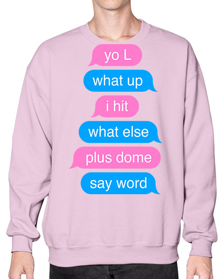 text conversation camron 23# - black words and phrases- Sweatshirt - Crew