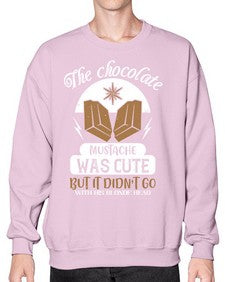 the chocolate mustache was cute but it didnt go with his blonde head 415# - chocolate- Sweatshirt - Crew