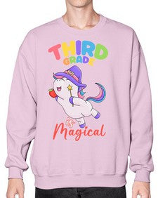 third Grade is Magical Unicorn 962# - third grade- Sweatshirt - Crew