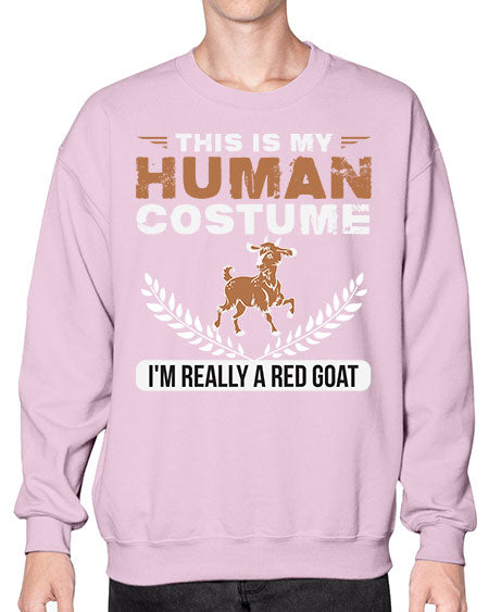this is my human costume im really a red goat Style 1# - goat- Sweatshirt - Crew
