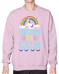 unicorn at heart 448# - unicorn- Sweatshirt - Crew