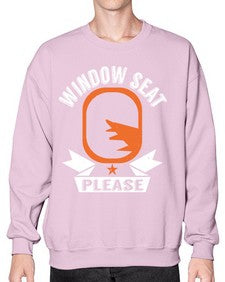 window seat please  51# - airplane- Sweatshirt - Crew
