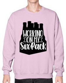 working on my six pack 1789# - beer- Sweatshirt - Crew