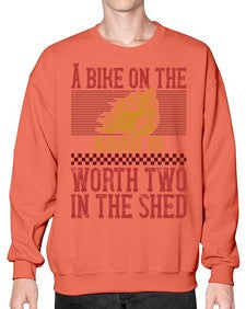A bike on the worth two in the shet 1# - motorcycle- Sweatshirt - Crew