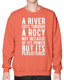 A river cuts through a roky 4# - motorcycle- Sweatshirt - Crew