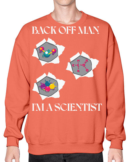 BackOffManImAScientistSkinite Scientist Skinite 289# - general science- Sweatshirt - Crew