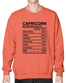 Capricorn Nutrition Facts 185# - capricorn- Sweatshirt - Crew