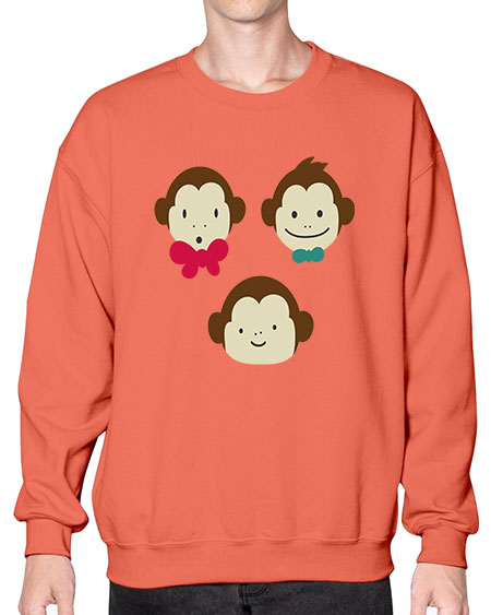 Cute_little_monkeys_5425 - monkey- Sweatshirt - Crew