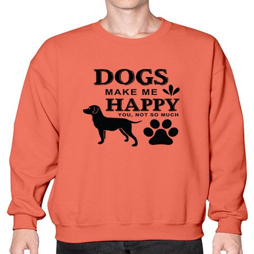 Dogs Make Me Happy Style 44# - dogs- Sweatshirt - Crew
