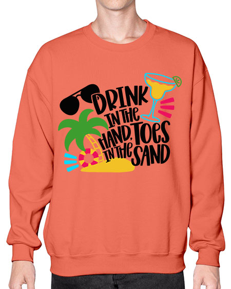 Drink In The Hand Toes In The Sand Style 48# - summer- Sweatshirt - Crew