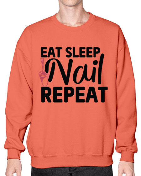 Eat Sleep Nail Repeat 736# - nail tech- Sweatshirt - Crew