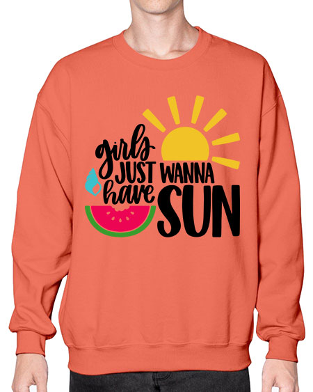Girls Just Wanna Have Sun Style 44# - summer- Sweatshirt - Crew