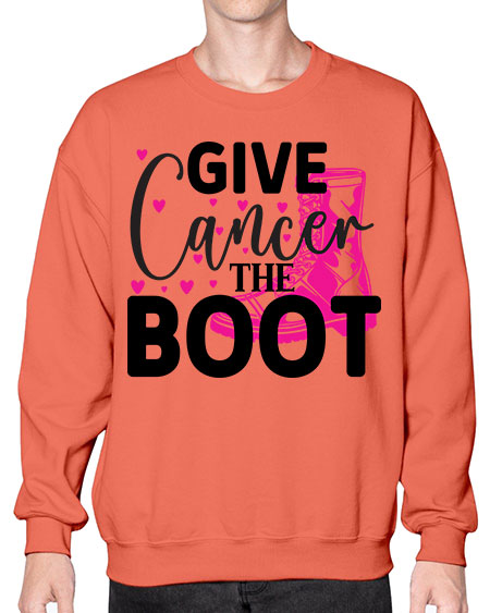 Give Cancer the Boot 24# - breast cancer- Sweatshirt - Crew