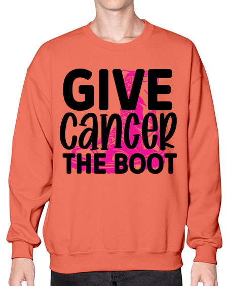 Give Cancer the Boot 25# - breast cancer- Sweatshirt - Crew