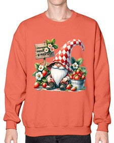 Gnome Strawberry Patch 999# - strawberry- Sweatshirt - Crew