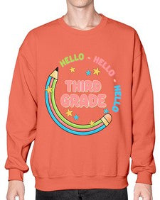 Hello third Grade Pencil 346# - third grade- Sweatshirt - Crew