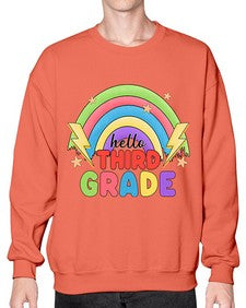Hello third Grade Rainbow 348# - third grade- Sweatshirt - Crew