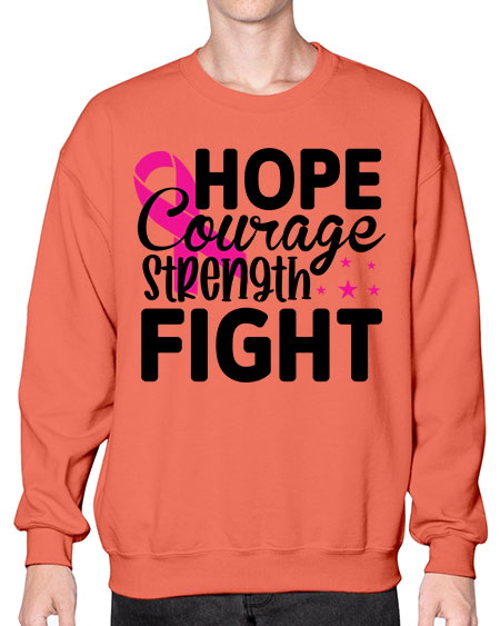 Hope Courage Strength Fight 21# - breast cancer- Sweatshirt - Crew