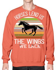 Horses lend us the wings we lack Style 43# - horse- Sweatshirt - Crew