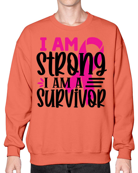 I Am Strong I Am a Survivor 19# - breast cancer- Sweatshirt - Crew