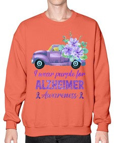 I Wear Purple For AlzheimerS Awareness 168# - alzheimers- Sweatshirt - Crew