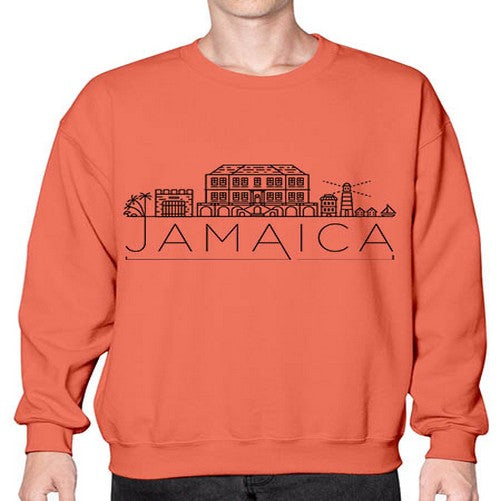 Jamaica Minimal Skyline 987# - cities- Sweatshirt - Crew
