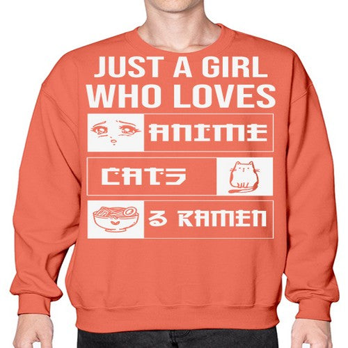 Just A Girl Who Loves 263# - anime- Sweatshirt - Crew