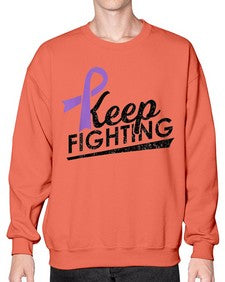 Keep Fighting Alzheimers Epilepsy Warrior Awareness Ribbon 190# - alzheimers- Sweatshirt - Crew