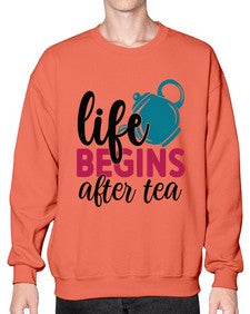 Life Begins After Tea 1298# - tea- Sweatshirt - Crew