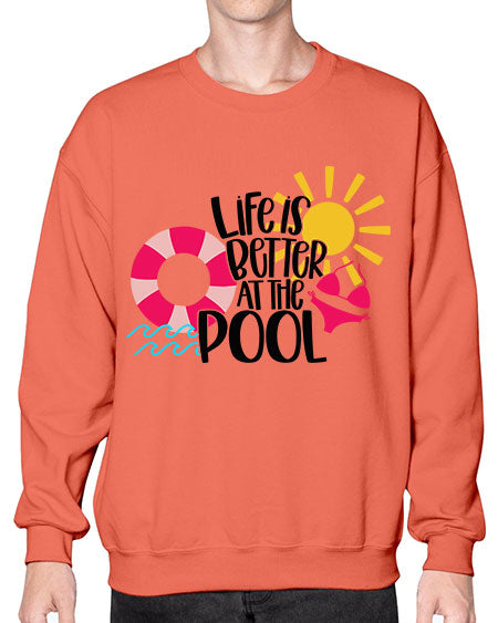 Life Is Better At The Pool Style 33# - summer- Sweatshirt - Crew